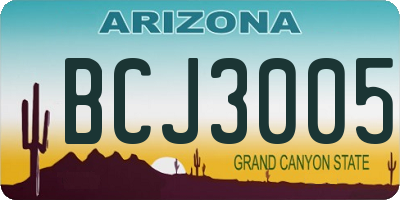 AZ license plate BCJ3005