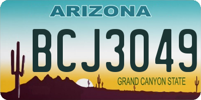 AZ license plate BCJ3049