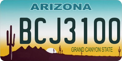 AZ license plate BCJ3100