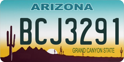 AZ license plate BCJ3291