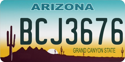 AZ license plate BCJ3676