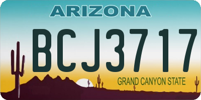 AZ license plate BCJ3717