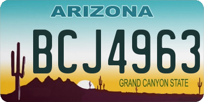 AZ license plate BCJ4963