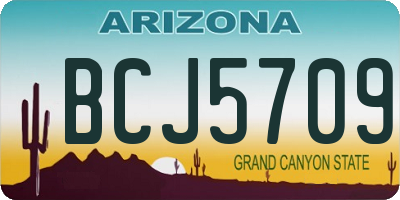 AZ license plate BCJ5709