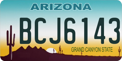 AZ license plate BCJ6143