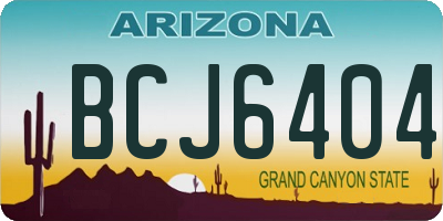 AZ license plate BCJ6404