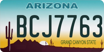 AZ license plate BCJ7763