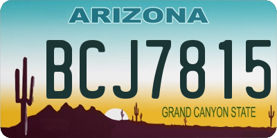 AZ license plate BCJ7815