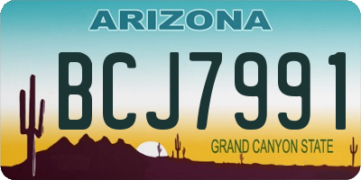 AZ license plate BCJ7991