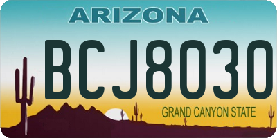 AZ license plate BCJ8030