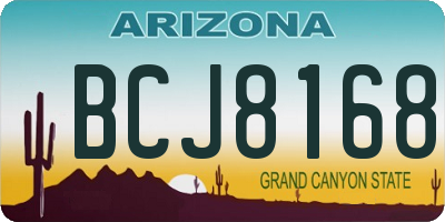 AZ license plate BCJ8168