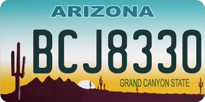 AZ license plate BCJ8330