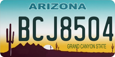 AZ license plate BCJ8504