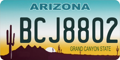 AZ license plate BCJ8802