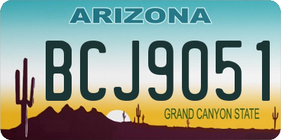 AZ license plate BCJ9051