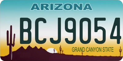 AZ license plate BCJ9054