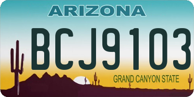 AZ license plate BCJ9103