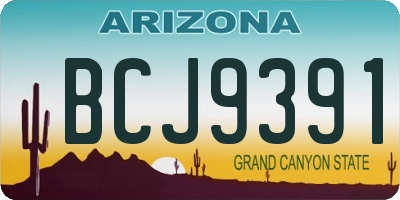 AZ license plate BCJ9391