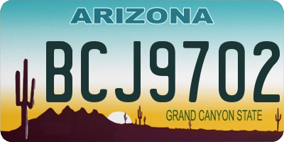 AZ license plate BCJ9702