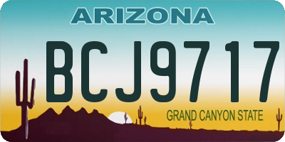 AZ license plate BCJ9717