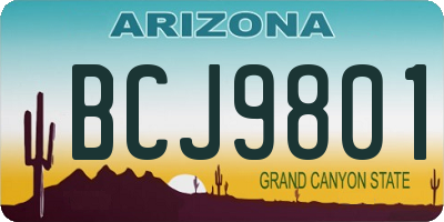 AZ license plate BCJ9801