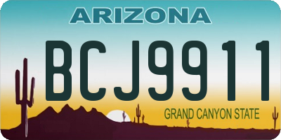 AZ license plate BCJ9911