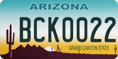 AZ license plate BCK0022