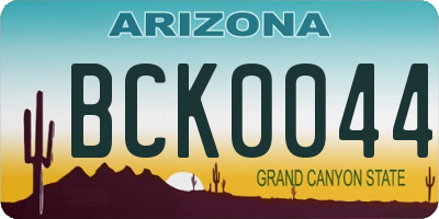 AZ license plate BCK0044