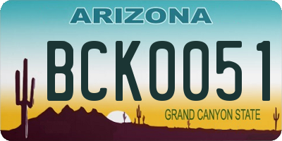 AZ license plate BCK0051