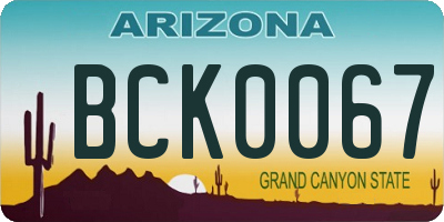 AZ license plate BCK0067