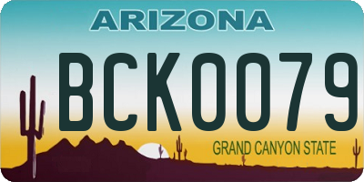 AZ license plate BCK0079