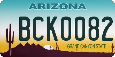 AZ license plate BCK0082