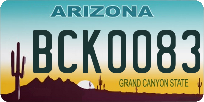 AZ license plate BCK0083