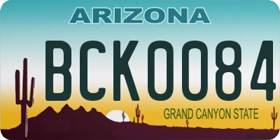 AZ license plate BCK0084