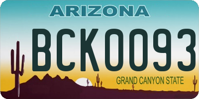 AZ license plate BCK0093