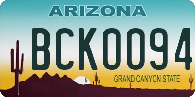 AZ license plate BCK0094