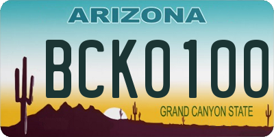 AZ license plate BCK0100