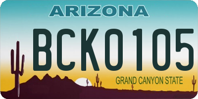 AZ license plate BCK0105