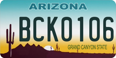 AZ license plate BCK0106