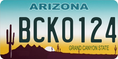 AZ license plate BCK0124