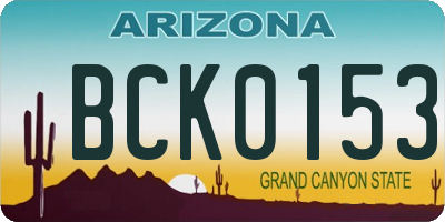 AZ license plate BCK0153