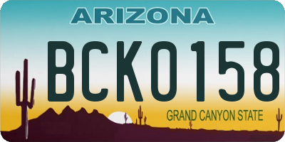 AZ license plate BCK0158