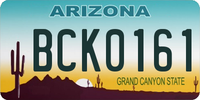 AZ license plate BCK0161