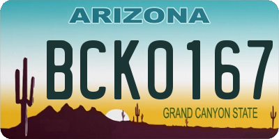 AZ license plate BCK0167