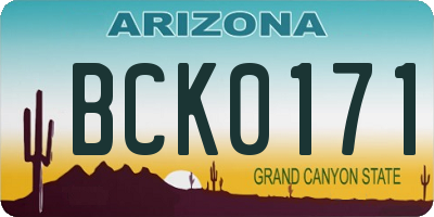 AZ license plate BCK0171