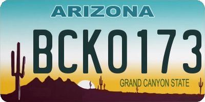 AZ license plate BCK0173