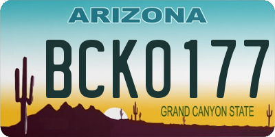 AZ license plate BCK0177