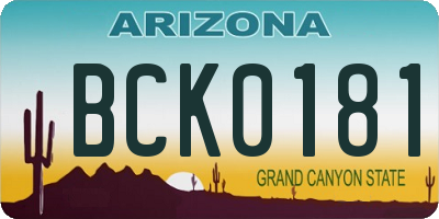 AZ license plate BCK0181