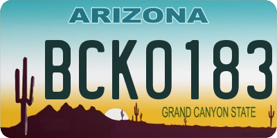 AZ license plate BCK0183