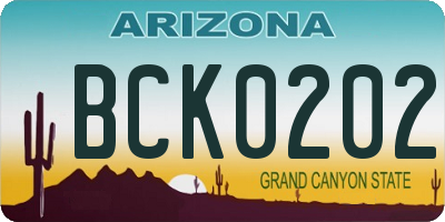 AZ license plate BCK0202